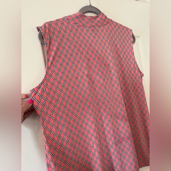 Dana Buchman Coral Patterned Sleeveless Blouse Dressy Women’s size XL - Picture 7 of 15